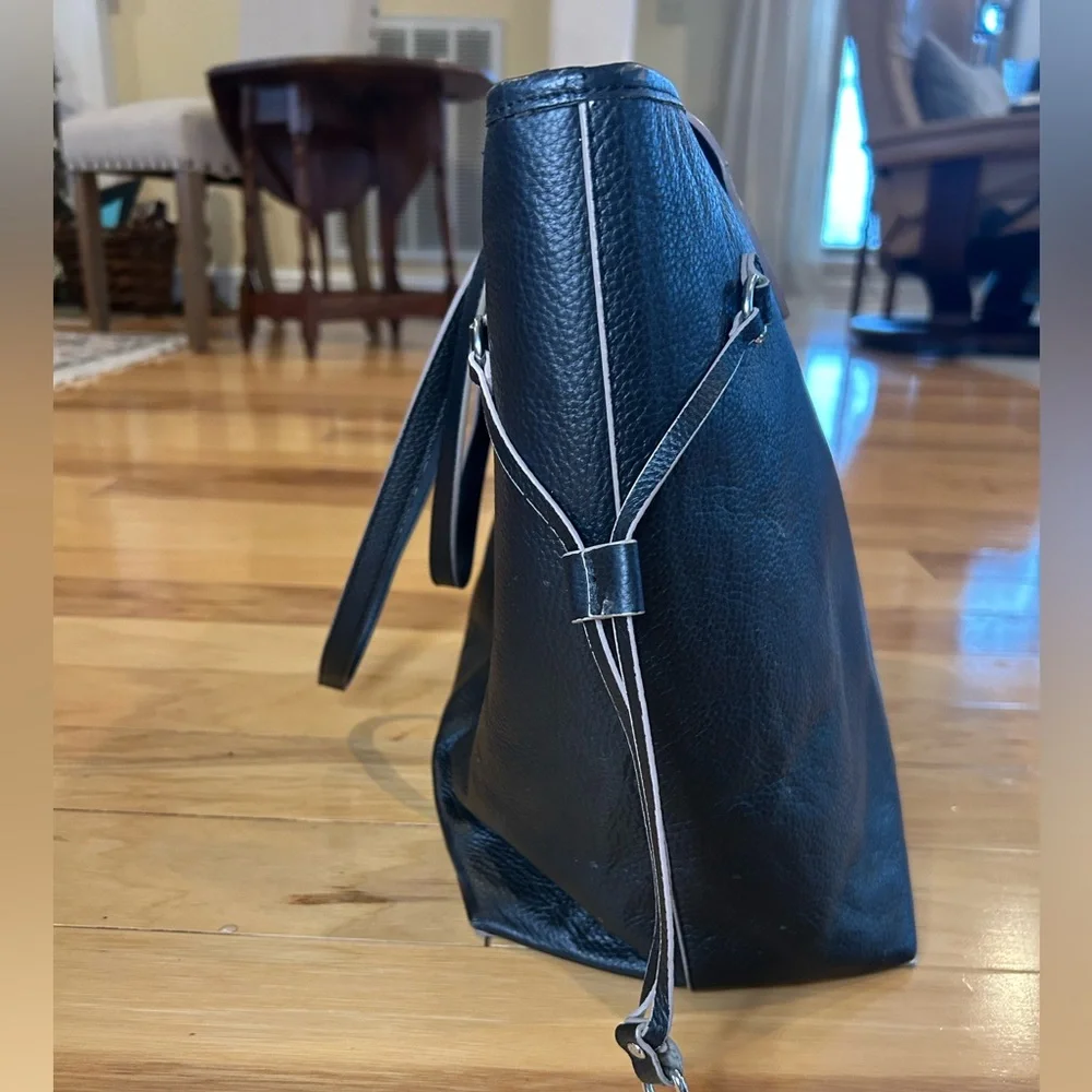 Lodis Black Pebbled Leather Tote Bag - Picture 3 of 14
